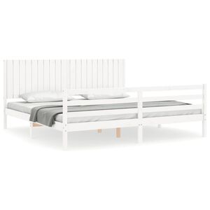 vidaXL Bed Frame without Mattress White 200x200 cm Solid Wood