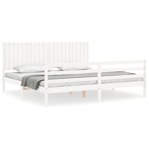 vidaXL Bed Frame without Mattress White 200x200 cm Solid Wood