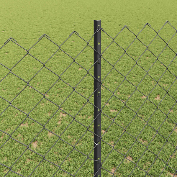 vidaXL Fence and Post Grey 1.6 x 10 m Steel