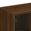 vidaXL Bookcase with Doors Brown Oak 136x37x109 cm Engineered Wood