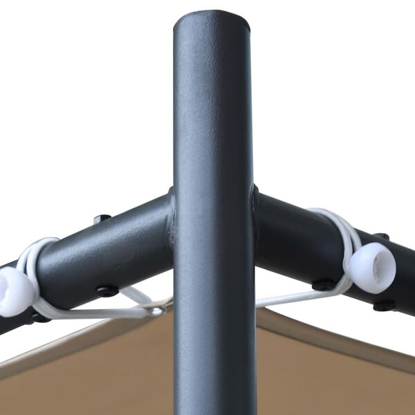 vidaXL Gazebo with Slanted Roof 400x400x270 cm Beige 180 g/m&sup2;