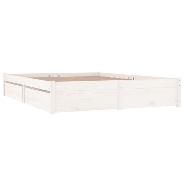 vidaXL Bed Frame without Mattress with Drawers White 140x200 cm (814950+815000)