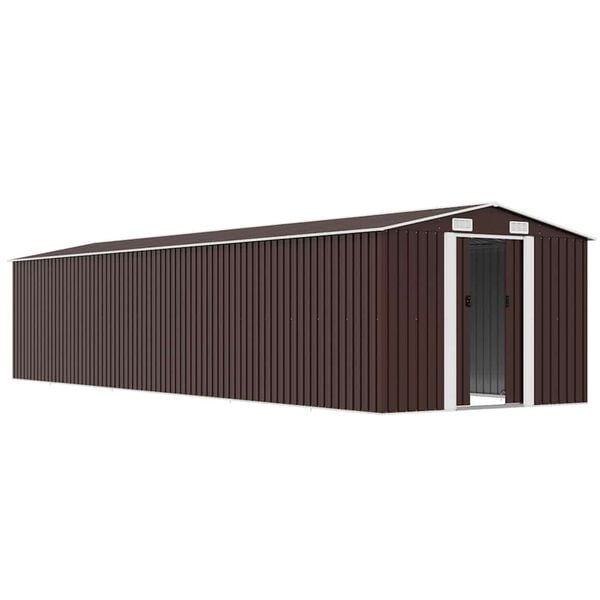 vidaXL Garden Shed Brown 257x779x181 cm Galvanised steel