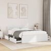 vidaXL Bed Frame with Headboard without Mattress White 140x200 cm