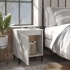 vidaXL Bed Cabinets with Metal Legs Concrete Grey 40x30x50 cm
