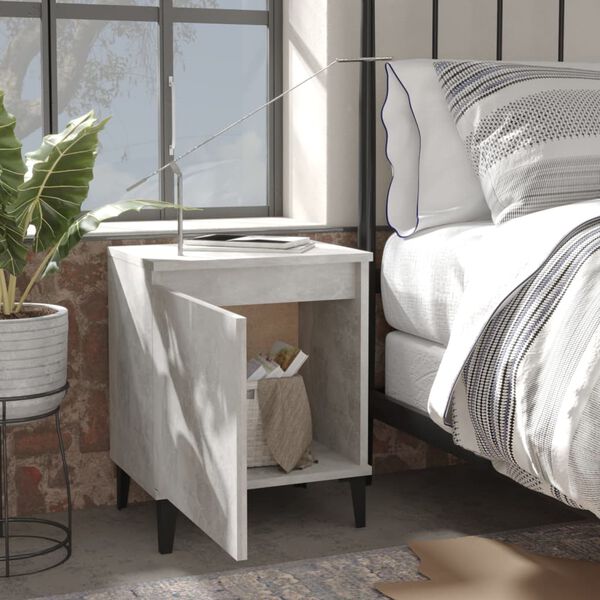 vidaXL Bed Cabinets with Metal Legs Concrete Grey 40x30x50 cm