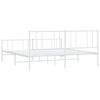 vidaXL Metal Bed Frame without Mattress with Footboard White 183x213cm