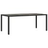 vidaXL Garden Table with Glass Top Black 190x90x75 cm Poly Rattan