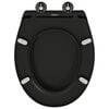vidaXL Toilet Seat Black 47 x 37 x 4 cm Duroplast