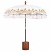 vidaXL Balinese Parasol with Base &Oslash; 210-220 cm Cream and Brown