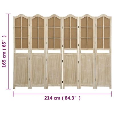 vidaXL 6-Panel Room Divider Brown 214x165 cm Fabric