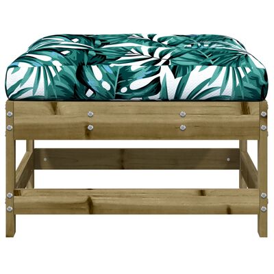 vidaXL Garden Footstool with Cushion Impregnated Wood Pine