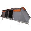 vidaXL Family Tent Tunnel 10-Person Grey and Orange Waterproof