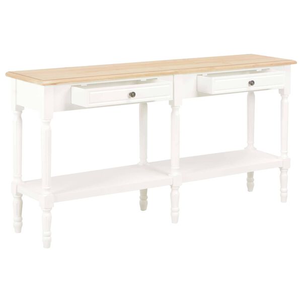 vidaXL Table with Drawer White Wood