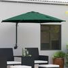 vidaXL Garden Parasol Manual Green and Black 248 x 248 x 148 cm