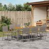 vidaXL Garden Dining Set 9 pcs Grey Poly Rattan