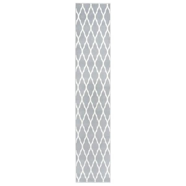 vidaXL Runner Rug BCF Grey and White 80x450 cm