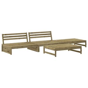 vidaXL 4 Piece Garden Lounge Set Impregnated Wood Pine