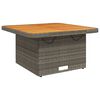 vidaXL Garden Table Grey 80x80x71 cm Poly Rattan and Acacia Wood