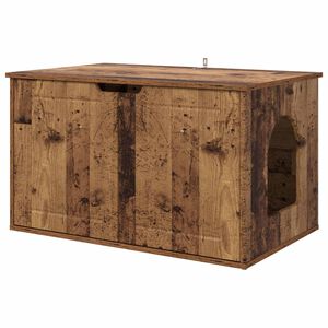 vidaXL Cat House Old Wood 85 x 55 x 50.5 cm Engineered Wood