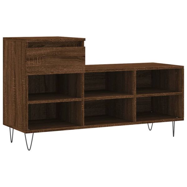 vidaXL Shoe Cabinet Brown Oak 102x36x60 cm Engineered Wood
