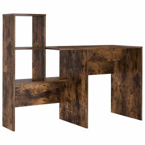 vidaXL Desk Smoked Oak Engineered Wood 131.5 x 50 x 106.5 cm
