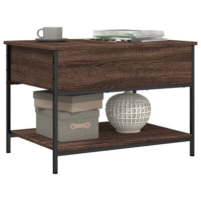 vidaXL Coffee Table Brown Oak 70x50x50 cm Engineered Wood and Metal
