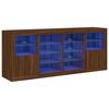 vidaXL Sideboard with LED Lights Brown Oak 163x37x67 cm