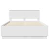 vidaXL Bed Frame with Headboard White 160 x 200 cm Engineered Wood