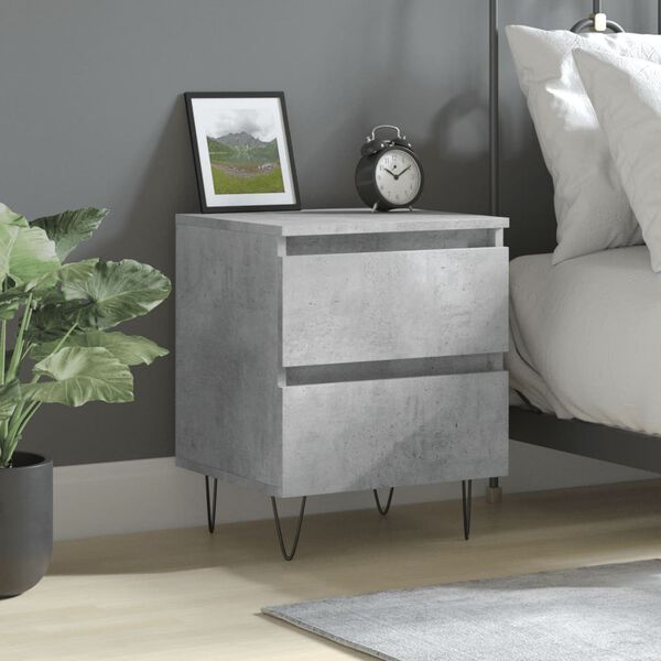vidaXL Bedside Cabinet Concrete Grey 40x35x50 cm Engineered Wood