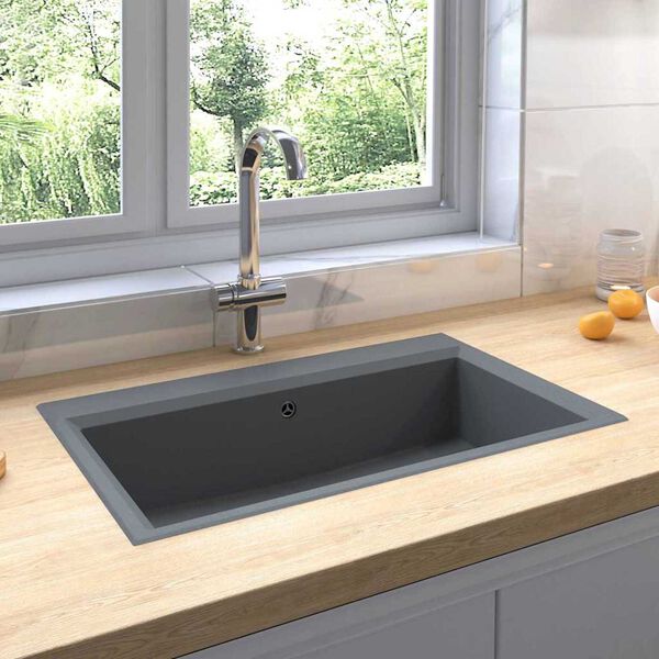 vidaXL Kitchen Sink Grey 79 x 50 x 31 cm Granite
