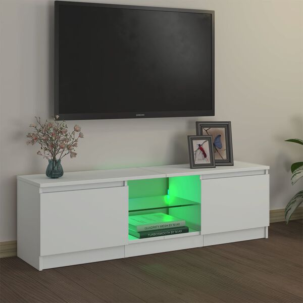 vidaXL TV Cabinet with LED Lights White 120x30x36 cm