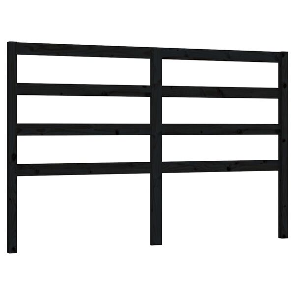 vidaXL Bed Headboard Black 166x4x100 cm Solid Wood Pine