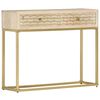 vidaXL Console Table Gold 90x30x75 cm Solid Mango Wood