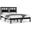 vidaXL Bed Frame without Mattress Black Solid Wood 120x200 cm