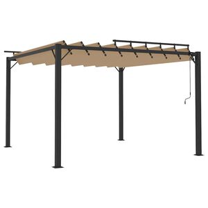 vidaXL Gazebo with Louvered Roof 3x3 m Taupe Fabric and Aluminium