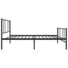 vidaXL Metal Bed Frame without Mattress with Footboard Black 75x190cm