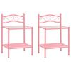 vidaXL Bedside Cabinets 2 pcs Pink and Transparent Metal and Glass