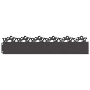 vidaXL Lawn Edgings 10 pcs 103 x 0.05 x 22 cm Steel Black