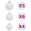 vidaXL Artificial Pre-lit Christmas Tree with Ball Set Silver 180 cm PET