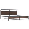 vidaXL Metal Bed Frame without Mattress Brown Oak 193x203 cm