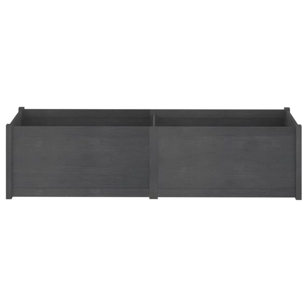 vidaXL Garden Planter Grey 200x50x50 cm Solid Pinewood