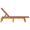 vidaXL Sun Lounger Red Solid Wood Acacia and Fabric