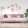 vidaXL Corner Bed Frame with Headboard Pink 100 x 200 cm Velvet