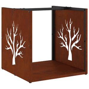 vidaXL Firewood Rack 40x40x40 cm Weathering Steel