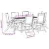 vidaXL 7 Piece Garden Dining Set Solid Wood Acacia and Textilene