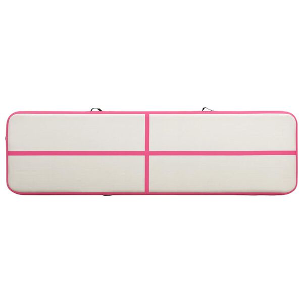 vidaXL Inflatable Gymnastics Mat with Pump 800x100x20 cm PVC Pink