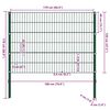vidaXL Fence Panel with Posts Iron 176.5x120 cm Green