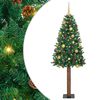 vidaXL Slim Christmas Tree Green 180 cm PVC and Solid Pine wood