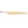 vidaXL Manual Retractable Awning with LEDs Yellow and White 4 x 2 m
